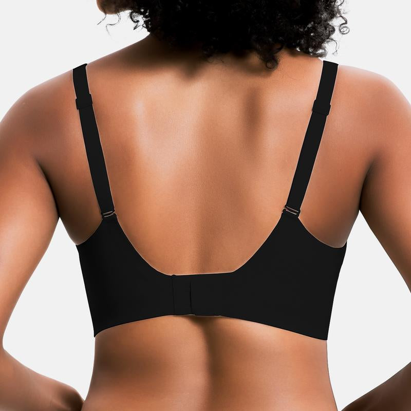 VRCOMFY Jelly Wireless Womens Comfortable Wireless Bras Push up Bralettes Seamless Tshirts Bras Deep V Everyday Bras