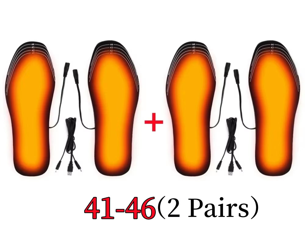 USB Rechargeable Heated Insoles Size 35-46 DIY Customizable Electric Heated Shoes Pad for Outdoor Skiing Winter Foot Warmers