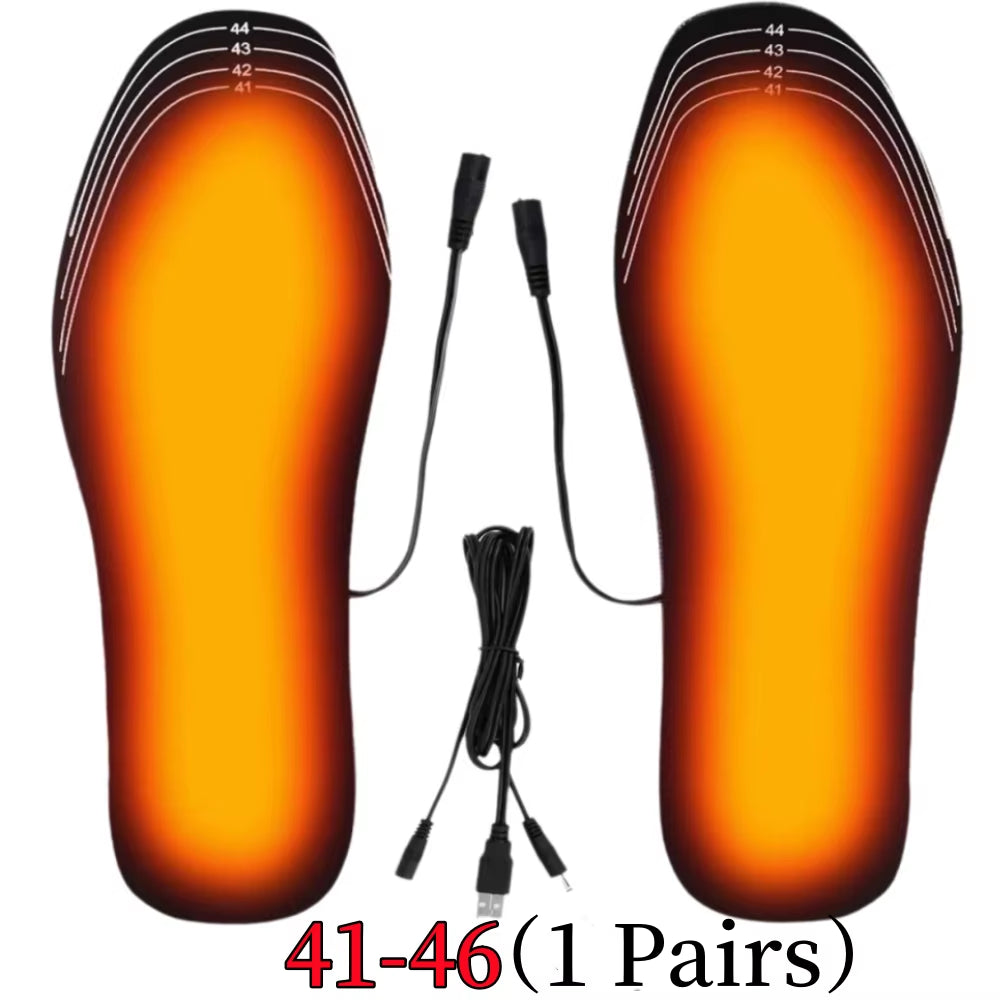 USB Rechargeable Heated Insoles Size 35-46 DIY Customizable Electric Heated Shoes Pad for Outdoor Skiing Winter Foot Warmers